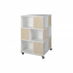 Produktbild B&uuml;cherturm mit offenen F&auml;chern, einfarbig und fahrbar BT3-1F