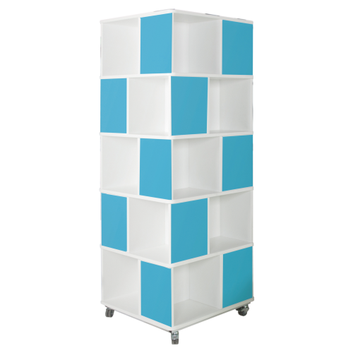 Produkt Bild B&uuml;cherturm mit offenen F&auml;chern, einfarbig und fahrbar BT5-1F