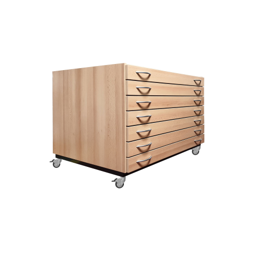 Produkt Bild Bildertruhe fahrbar mit Untergestell und 7 Z&uuml;ge B 2-F