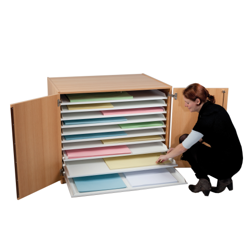 Produkt Bild Bildertruhe fahrbar mit 10 Z&uuml;gen B 3-F