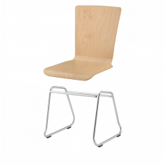 Produktbild Stapelstuhl mit Schale "Paris" und Chromgestell SBK-FLPA