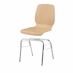 Produktbild Stapelstuhl mit Schale "Mailand" und Chromgestell SBK-PHMAI