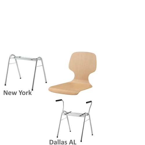 Produkt Bild Stapelstuhl mit Schale "Barcelona" und Chromgestell 