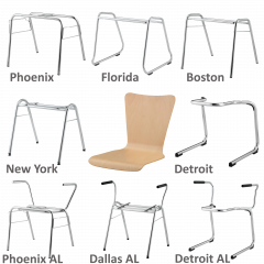 Produktbild Stapelstuhl mit Schale "Madrid" und Chromgestell 