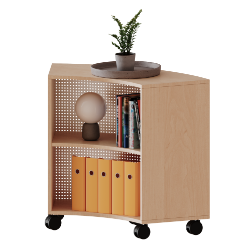 Produkt Bild Fahrbares Sechstelkreisregal, 2 Ordnerh&ouml;hen - Serie evo180 C9942SKL