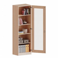 Produktbild Schrank mit verglasten T&uuml;ren, 5 Ordnerh&ouml;hen - Serie evo180 