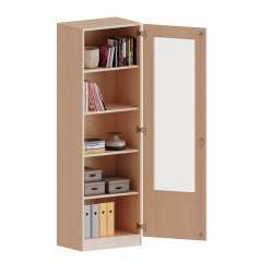 Produktbild Schrank mit verglasten T&uuml;ren, 5 Ordnerh&ouml;hen - Serie evo180 