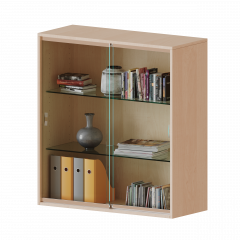 Produktbild Aufsatz mit Glasschiebet&uuml;ren, 3 Ordnerh&ouml;hen - Serie evo180 