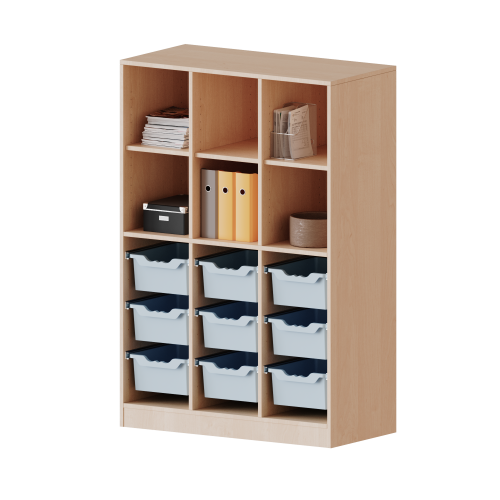 Produkt Bild ErgoTray Regal, dreireihig, 4 Ordnerh&ouml;hen - evo180 Serie 