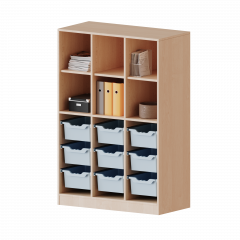 Produktbild ErgoTray Regal, dreireihig, 4 Ordnerh&ouml;hen - evo180 Serie 