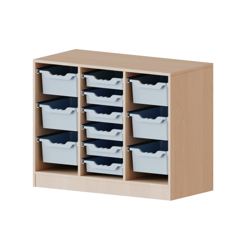 Produkt Bild ErgoTray Regal, dreireihig, 2 Ordnerh&ouml;hen - evo180 Serie 