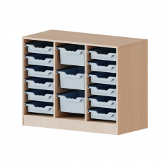 Produktbild ErgoTray Regal, dreireihig, 2 Ordnerh&ouml;hen - evo180 Serie 