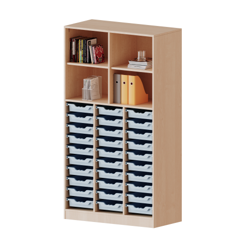 Produkt Bild ErgoTray Regal, dreireihig, 5 Ordnerh&ouml;hen - evo180 Serie 