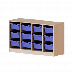 Produktbild ErgoTray Regal, vierreihig, 2 Ordnerh&ouml;hen - evo180 Serie 