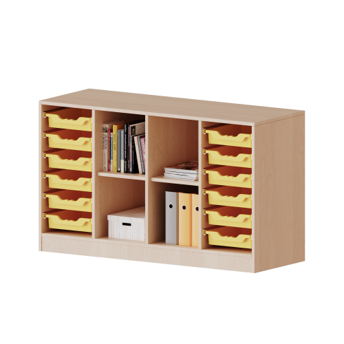 Produkt Bild ErgoTray Regal, vierreihig, 2 Ordnerh&ouml;hen - evo180 Serie 