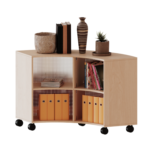 Produkt Bild Fahrbares Viertelkreisregal, 2 Ordnerh&ouml;hen - Serie evo180 C14042VKL