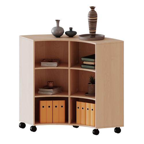 Produkt Bild Fahrbares Viertelkreisregal, verschiedene Ordnerh&ouml;hen - Serie evo180 