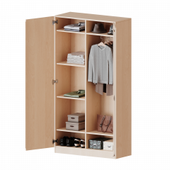 Produktbild Garderobenschrank mit Spiegel und Garderobenstange, 5 Ordnerh&ouml;hen - Serie evo180 