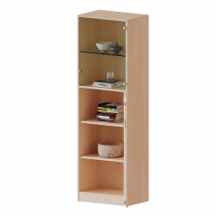 Produktbild 5 Ordnerh&ouml;hen, unten T&uuml;r (3 OH), oben Vitrinent&uuml;r (2 OH) - Serie evo180 V6053T2VRE