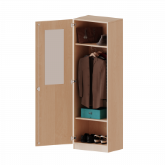 Produktbild Garderobenschrank mit Spiegel und Garderobenstange, 5 Ordnerh&ouml;hen - Serie evo180 T6045KLI