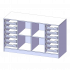 Produkt Bild ErgoTray Regal, vierreihig, 2 Ordnerh&ouml;hen - evo180 Serie E13952KRRK