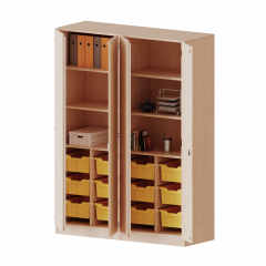 Produktbild ErgoTray Schrank, zweiteilig, vierreihig, 5 Ordnerh&ouml;hen - evo180 Serie E1415T2G3R