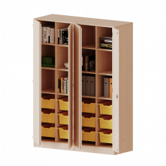 Produktbild ErgoTray Schrank, zweiteilig, vierreihig, 5 Ordnerh&ouml;hen - evo180 Serie E1415T2G3RMM