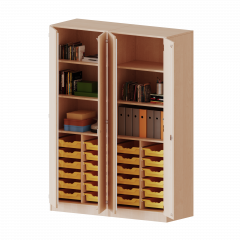 Produktbild ErgoTray Schrank, zweiteilig, vierreihig, 5 Ordnerh&ouml;hen - evo180 Serie E1415T2K3R