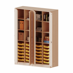 Produktbild ErgoTray Schrank, zweiteilig, vierreihig, 5 Ordnerh&ouml;hen - evo180 Serie E1415T2K3RMM