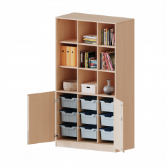 Produktbild ErgoTray Kombi-Schrank, dreireihig, 5 Ordnerh&ouml;hen - evo180 Serie E10552TG3RMM