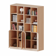 Produktbild ErgoTray Kombi-Schrank, vierreihig, zweiteilig, 5 Ordnerh&ouml;hen - evo180 Serie E14152T3RMM