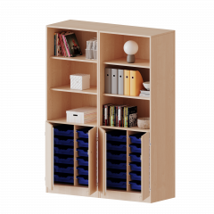 Produktbild ErgoTray Kombi-Schrank, vierreihig, zweiteilig, 5 Ordnerh&ouml;hen - evo180 Serie E14152TK3R