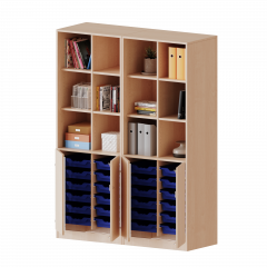 Produktbild ErgoTray Kombi-Schrank, vierreihig, zweiteilig, 5 Ordnerh&ouml;hen - evo180 Serie E14152TK3RMM