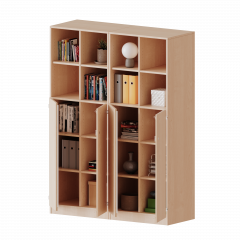 Produktbild ErgoTray Kombi-Schrank, vierreihig, zweiteilig, 5 Ordnerh&ouml;hen - evo180 Serie E14153T2RMM