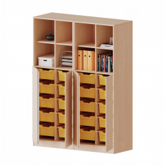 Produktbild ErgoTray Kombi-Schrank, vierreihig, zweiteilig, 5 Ordnerh&ouml;hen - evo180 Serie E14153TG2RMM
