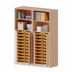 Produktbild ErgoTray Kombi-Schrank, vierreihig, zweiteilig, 5 Ordnerh&ouml;hen - evo180 Serie E14153TK2R