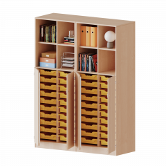 Produktbild ErgoTray Kombi-Schrank, vierreihig, zweiteilig, 5 Ordnerh&ouml;hen - evo180 Serie E14153TK2RMM