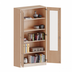 Produktbild Schrank mit verglasten T&uuml;ren, 5 Ordnerh&ouml;hen - Serie evo180 