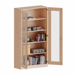 Produktbild Schrank mit verglasten T&uuml;ren, 5 Ordnerh&ouml;hen - Serie evo180 