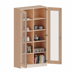 Produktbild Schrank mit verglasten T&uuml;ren, 5 Ordnerh&ouml;hen - Serie evo180 