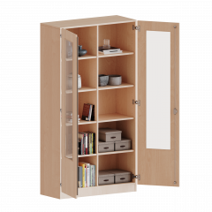 Produktbild Schrank mit verglasten T&uuml;ren, 5 Ordnerh&ouml;hen - Serie evo180 