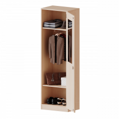 Produktbild Garderobenschrank mit Spiegel und Garderobenstange, 5 Ordnerh&ouml;hen - Serie evo180 
