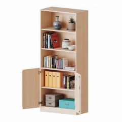 Produktbild Schrank, 5 Ordnerh&ouml;hen, T&uuml;ren unten (2 OH), oben 3 offene F&auml;cher - Serie evo180 