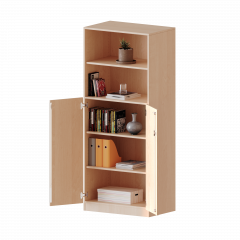 Produktbild Schrank, 5 Ordnerh&ouml;hen, T&uuml;ren unten (3 OH), oben 2 offene F&auml;cher - Serie evo180 