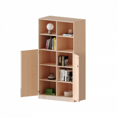 Produktbild Schrank, 5 Ordnerh&ouml;hen, T&uuml;ren unten (3 OH), oben 2 offene F&auml;cher - Serie evo180 