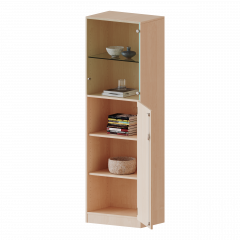 Produktbild 5 Ordnerh&ouml;hen, unten T&uuml;r (3 OH), oben Vitrinent&uuml;r (2 OH) - Serie evo180 V6043T2VRE