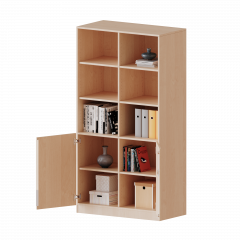 Produktbild Schrank, 5 Ordnerh&ouml;hen, T&uuml;ren unten (2 OH), oben 3 offene F&auml;cher - Serie evo180 