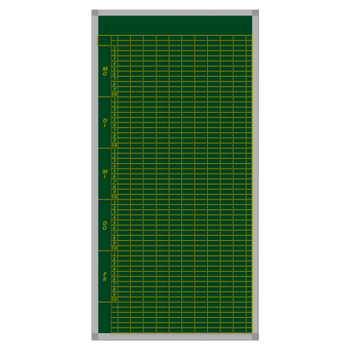 Produkt Bild Klassenplantafel erweiterbar, Stahlemaillie gr&uuml;n 