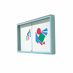 Produktbild Informationsvitrine W1 mit wei&szlig;er Stahlr&uuml;ckwand 