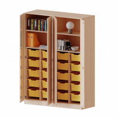 Produktbild ErgoTray Schrank, zweiteilig, vierreihig, 5 Ordnerh&ouml;hen - evo180 Serie E1415T3G2R